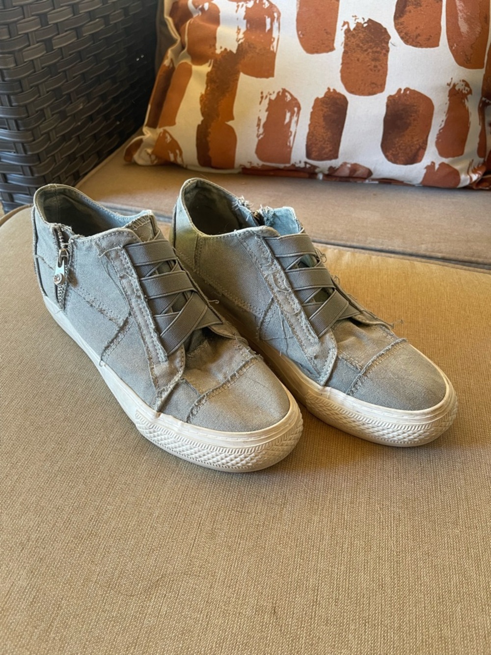 Blowfish Slip-On High Top Sneakers in Gray